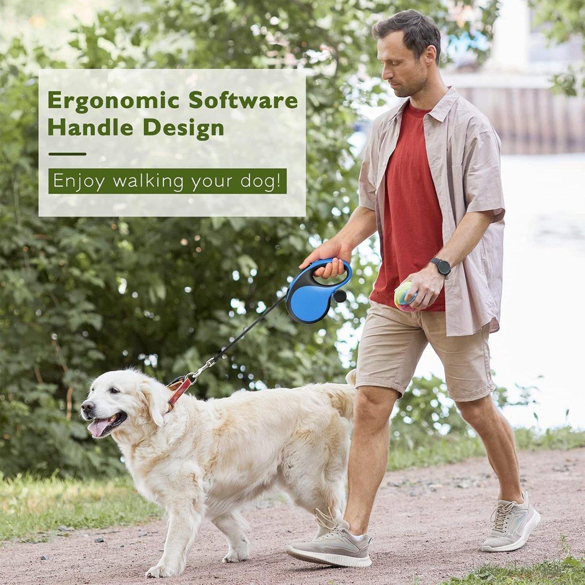 Ergonomic Retractable Dog Leash for Hassle-Free Walks