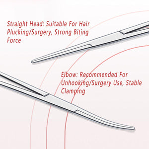 Curved Locking Pet Grooming Hemostat Tweezer