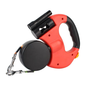 Dual Retractable Dog Leash with 360° Swivel and LED Flashlight