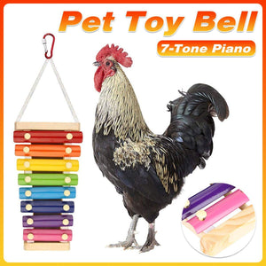 7-Tone Hanging Bird Xylophone Musical Toy for Chickens & Parrots