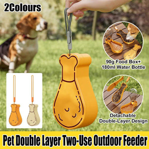 Portable Pet Water Bottle Outdoor Feeder Dual Purpose Drinking Cup Travel Use