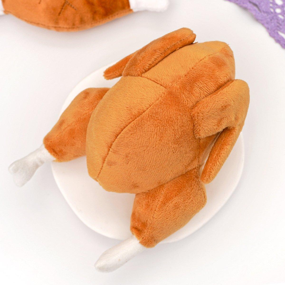 Durable Roast Chicken Plush Dog Toy with Squeaker Fun for All Dogs