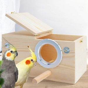 Right Opening Wooden Breeding Box for Parrots Durable & Spacious Design