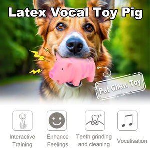 Latex Pig Dog Toy Sounding Pet Chew Toy for Teething Puppies