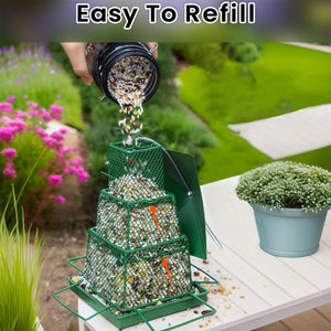 Durable Hanging Bird Feeder with Locking Lid & 360° Perch