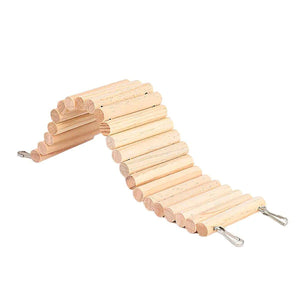 Hamster Soft Ladder & Fence Flexible Wooden Bridge for Small Rodents