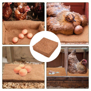 10pcs Chicken Nest Box Liners Coconut Fibre 11.8x11.8 Inches