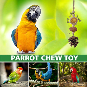 Parrot Chew Toys Bird Cage Accessories Hanging Pinecone Rattan Ball