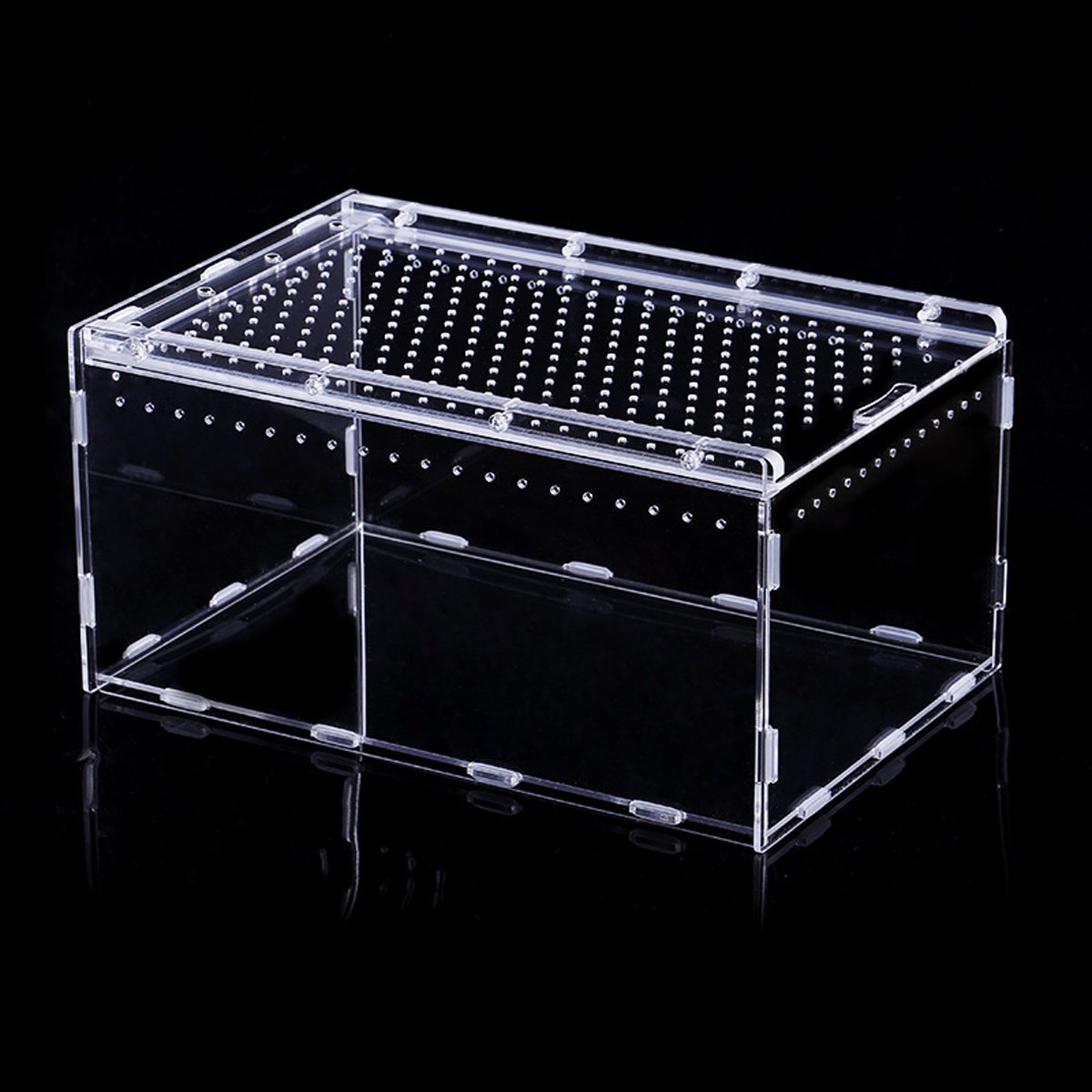 Clear Slide Lid Pet Box Reptile Breeding Habitat Reptile Tank