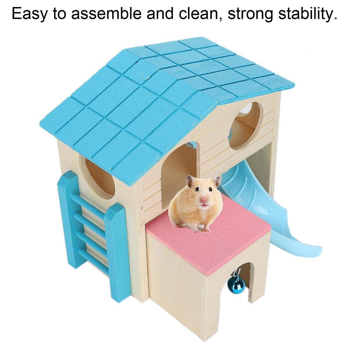 Small Pet Wooden House with Slide & Ladder