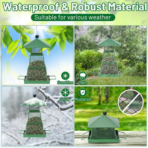 Durable Hanging Bird Feeder with Locking Lid & 360° Perch