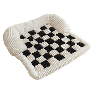 Checkerboard Pet Bed Mat Comfortable Sofa for Cats & Small Dogs