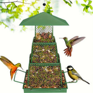 Durable Hanging Bird Feeder with Locking Lid & 360° Perch