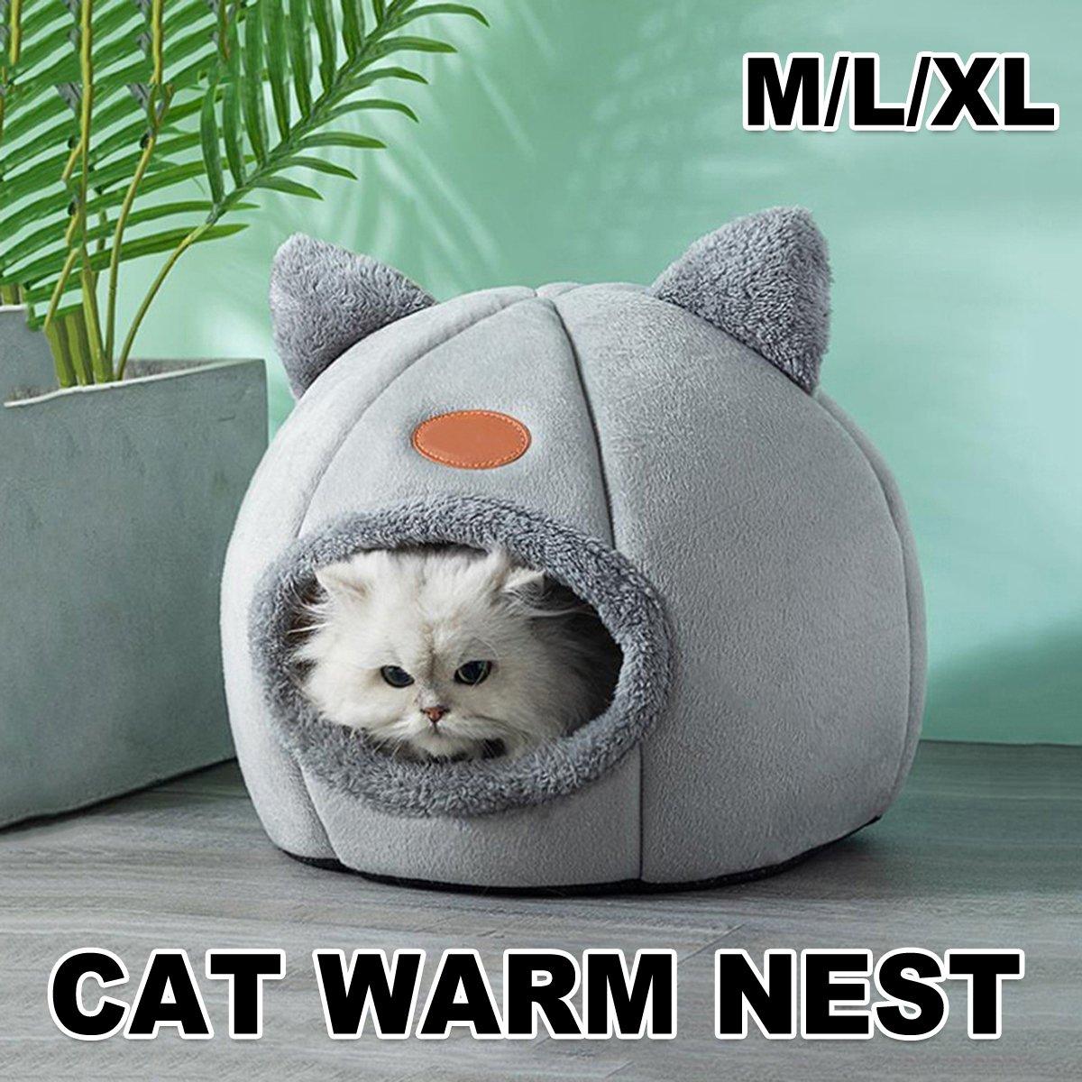 Cat Warm Cozy Pet Bed Indoor Cat Litter House for Cold Weather