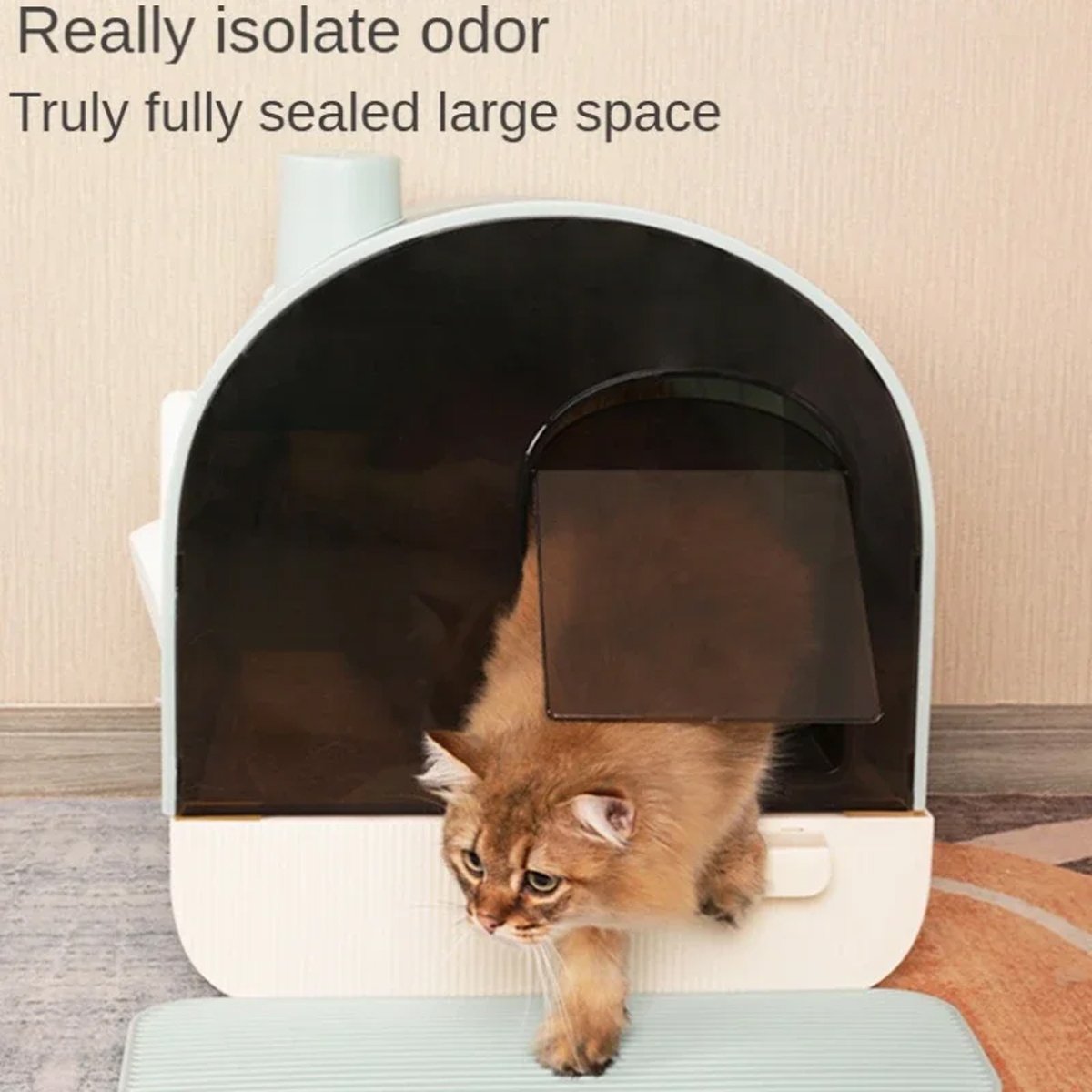 Fully Enclosed Cat Litter Box Large Litter Box with Drawer Cat Toilet Tray