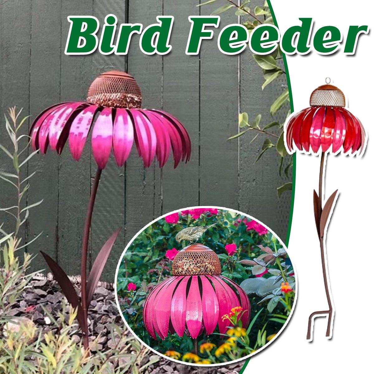 Metal Coneflower Bird Feeder for Small Birds