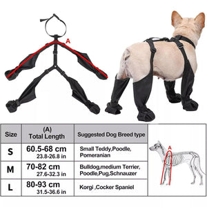 Waterproof Dog Shoes with Adjustable Suspenders Anti-Slip Dog Boots