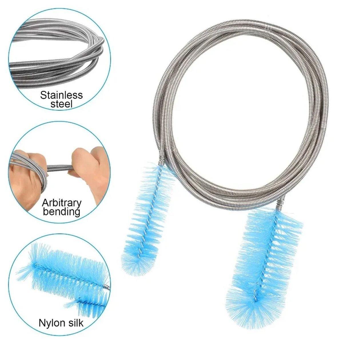 Spring Brush Aquarium U Shaped Pipe Cleaner Brush for Hole Cleaning Fish Tank