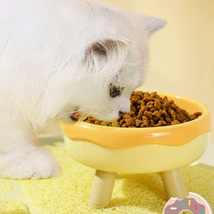 Cat Bowl Donut Cat Food Basin Anti-knock Drinking Bowl