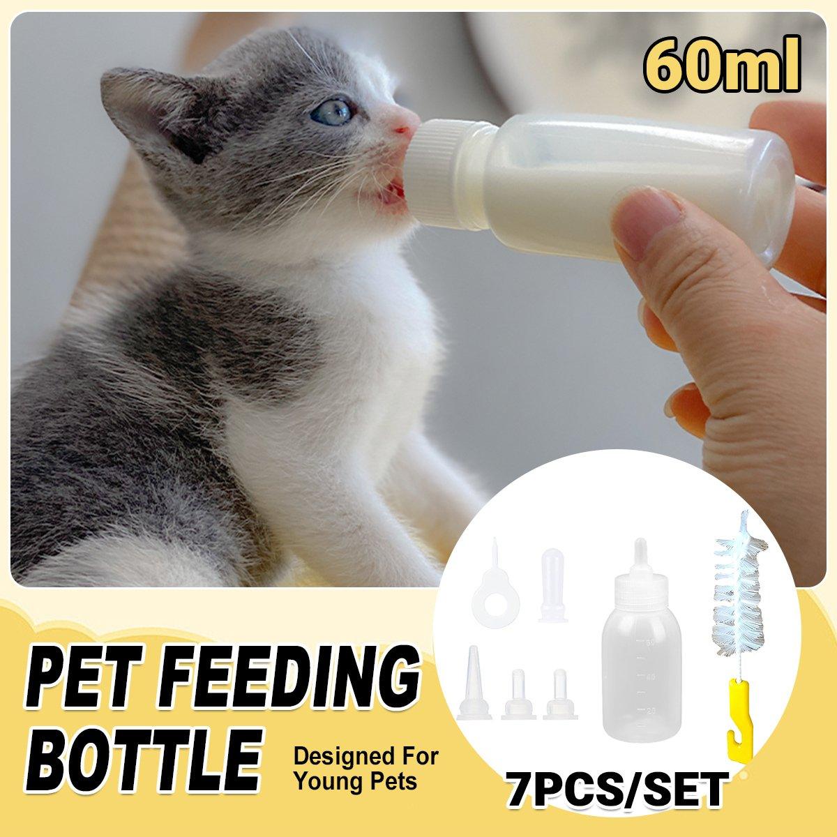 Puppy Kitten Feeding Bottle Set Pet Dog Cat Bady Nursing Water Milk Feeder 60ML