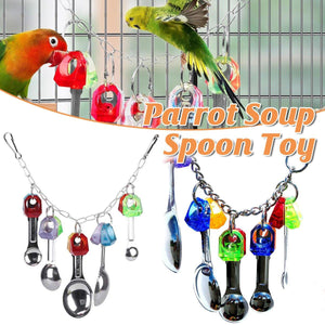 Parrot Bite Toy Parrot Toy Bird Toy Metal Spoon String Toy 113g