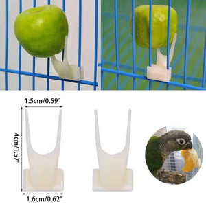 10pcs Parrot Bird Supplies Large Fruit Fork Plastic Utensils for Birds Cage