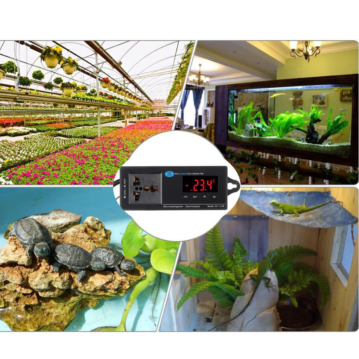 Aquarium Reptile Pet Thermostat Electronic Temperature Controller Power Strip