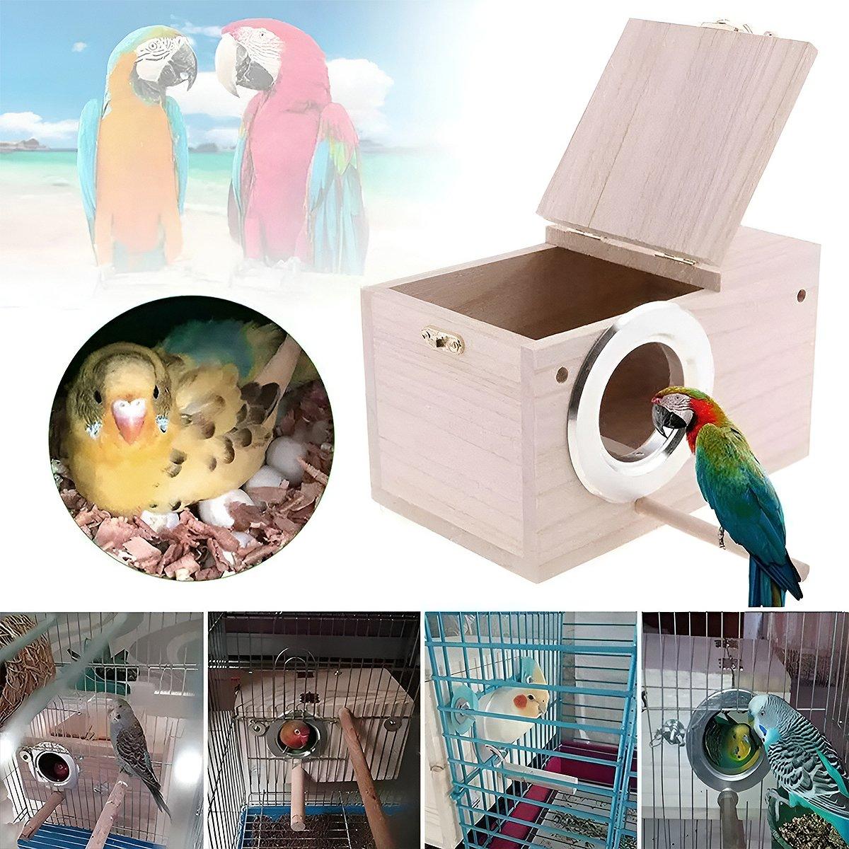 Wooden Bird Breeding Nest Box Bird House