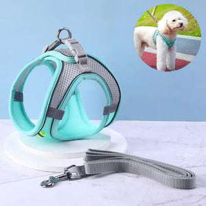 Pet Dog Harness Adjustable Reflective Breathable Outdoor Collars Strap Cat Leash