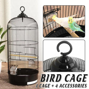 Round Bird Cage Metal Cage Large Pet Birdcage Indoor Outdoor Parrot Hamster