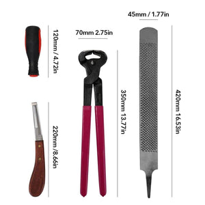 14 Inch Shoe Repair Tool Set Pliers File Knife Horseshoe Shear Hoof Trimming Plate