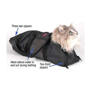 Cat Grooming Restraint Bag Pet Bath Wash Bags Black