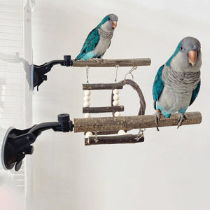 Adjustable Parrot Perch Set with Swing & Ladder Bird Cage Accessory