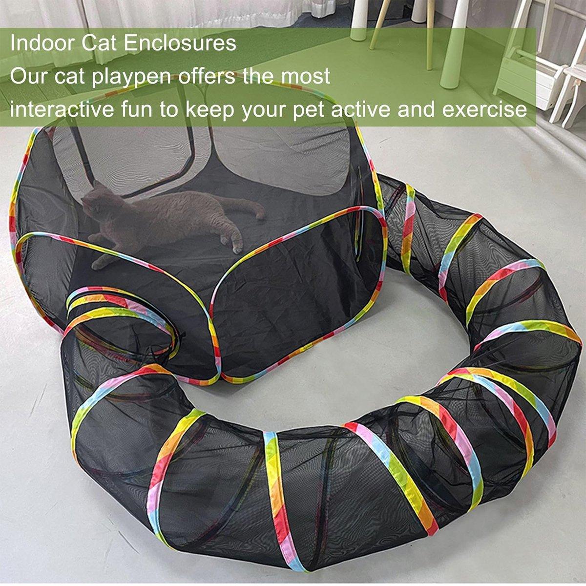 Portable Mesh Cat Tunnel & Enclosure Easy Setup Outdoor Play Area