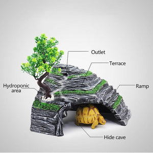 Reptile Hide House Nest Cave Sundeck Shelter for Pets Lizard Snake Habitat