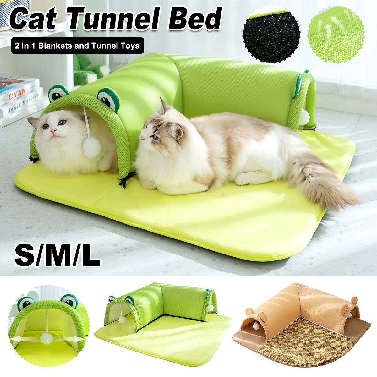 Super Large Double Open Cat Tunnel Bed Cat House