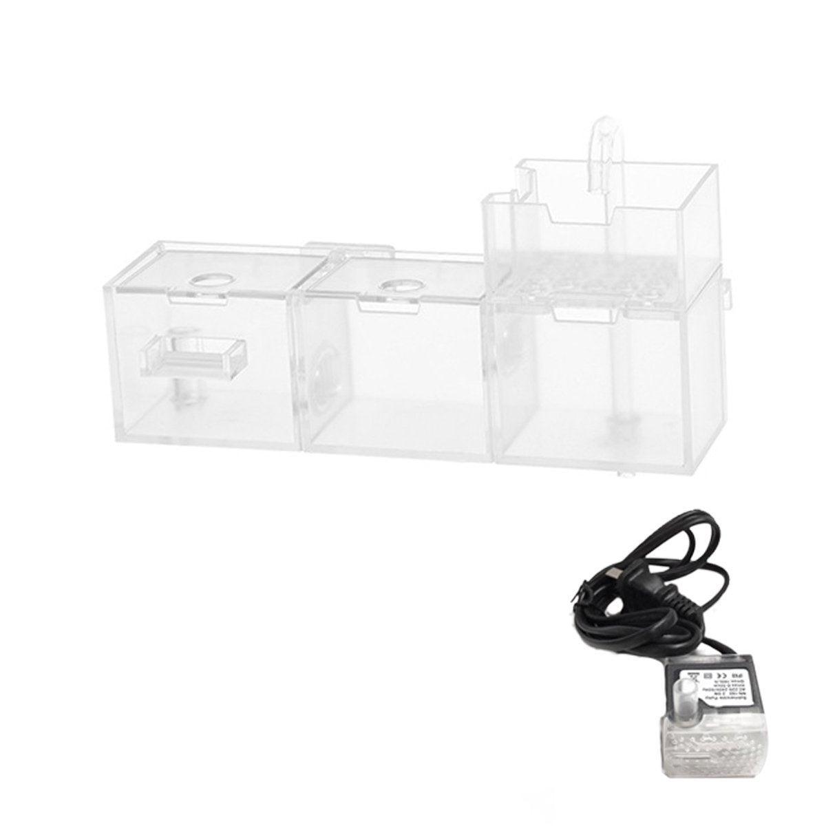 Fish Tank Filter Box 3in1 Oxygenating Wall Mount Built In Silent Water Purifier