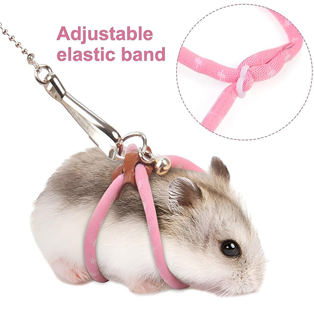 Adjustable Hamster Harness Set – Secure & Comfortable Pet Walking Gear