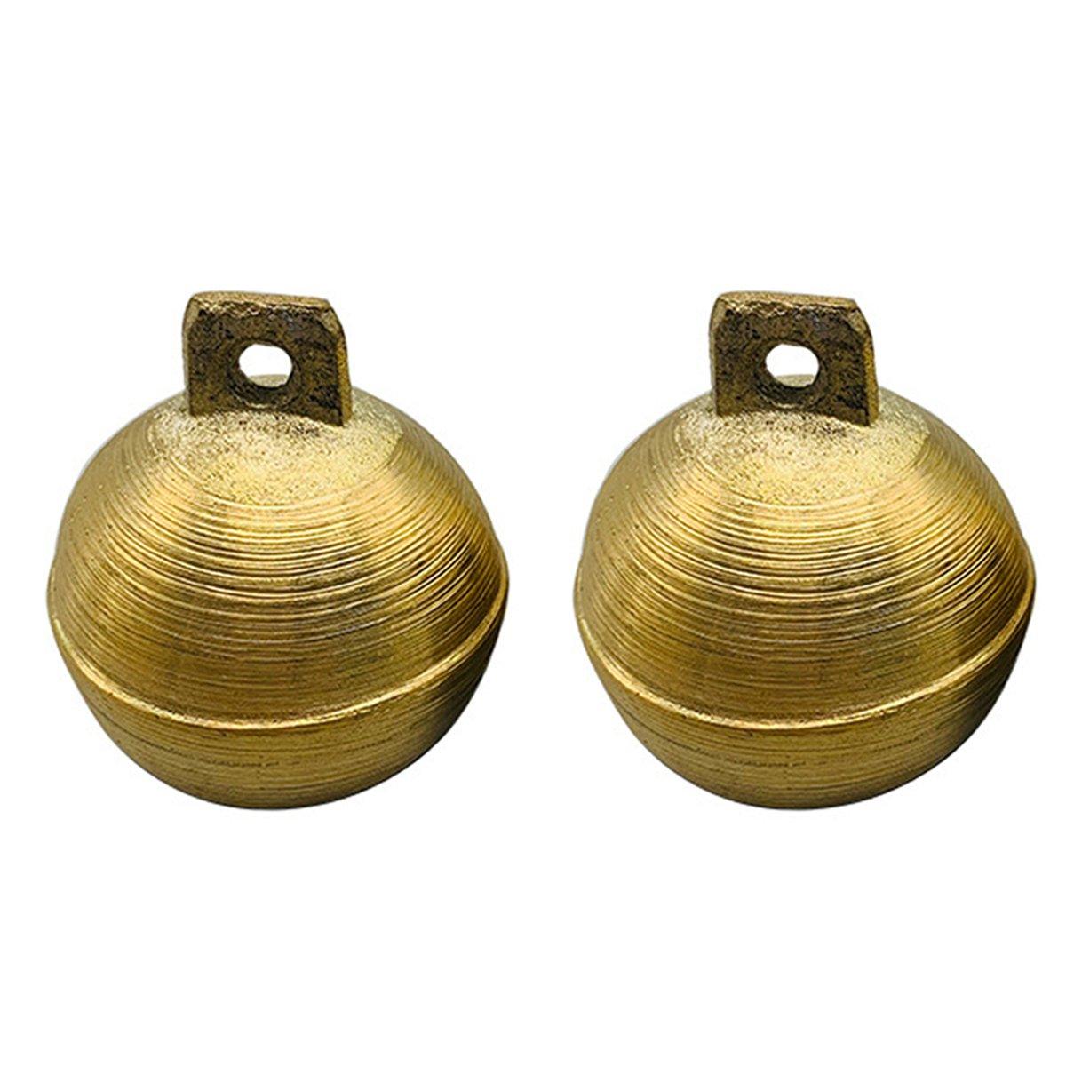 2PCS Durable Brass Animal Bells Loud Tracking Bells for Cows Dogs & Pets