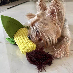 Bark Box Super Chewer Corn to Run Yellow & Green Chew Dog Toy