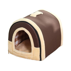 Pet Dog House Kennel Soft Igloo Beds Cave Cat Puppy Bed Doggy Warm Cushion Fold