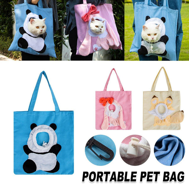 Portable cat carrier bag, pet sling carrier, stylish cat sling for travel