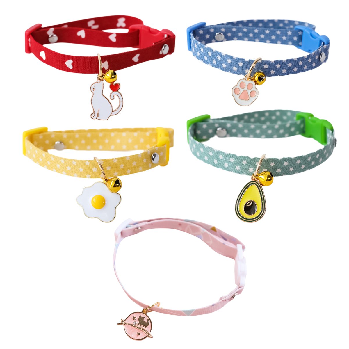 Adjustable Pet Collar with Safety Buckle Bell for Kitten and Dog Necklace