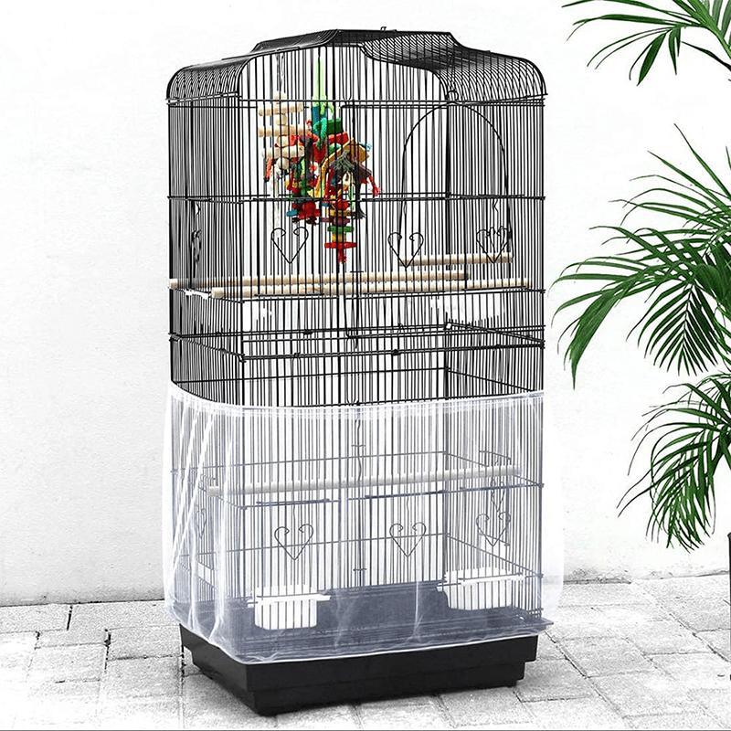 Shell Skirt Mesh Cover Pet Bird Cage Guard Nylon Net Seed Catcher