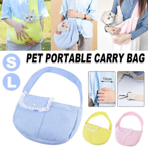 Portable Pet Cat Carrier Bag Crossbody Canvas Shoulder Bag for Travel Outdoors