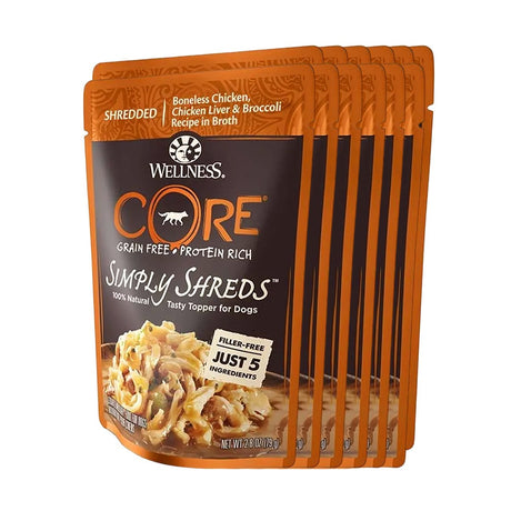 Wellness Core Simply Shreds Shredded Chicken Liver Wet Dog Food 79g*12pcs