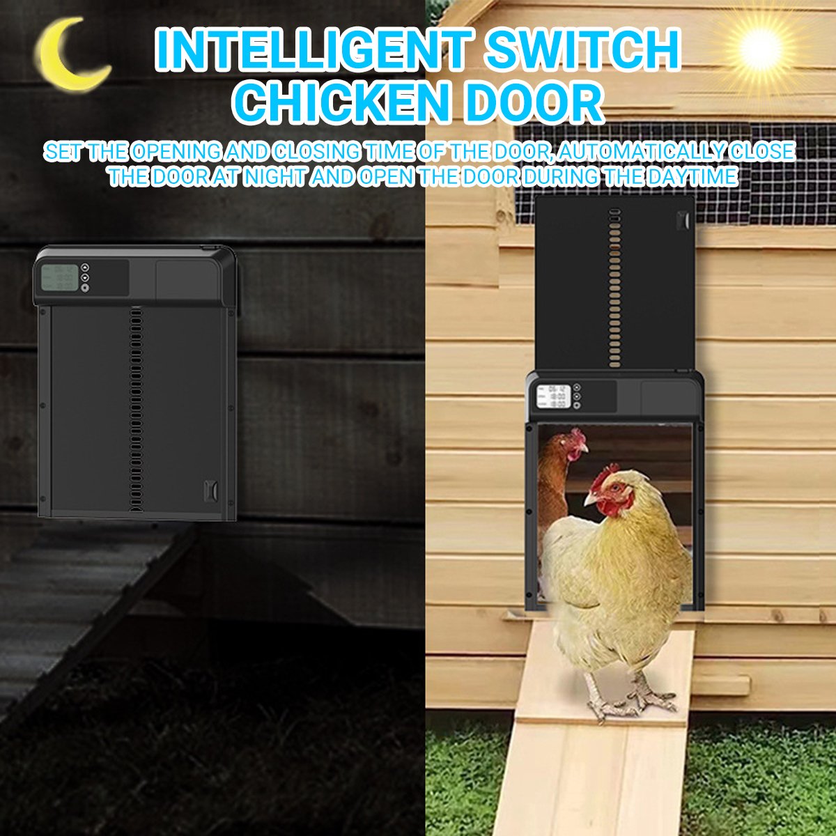 Weatherproof Automatic Stainless Steel Chicken Coop Door