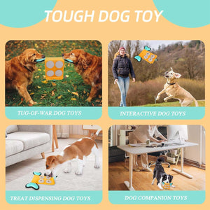 Interactive Canvas Dog Toy with Treat Pockets Crinkle Sound