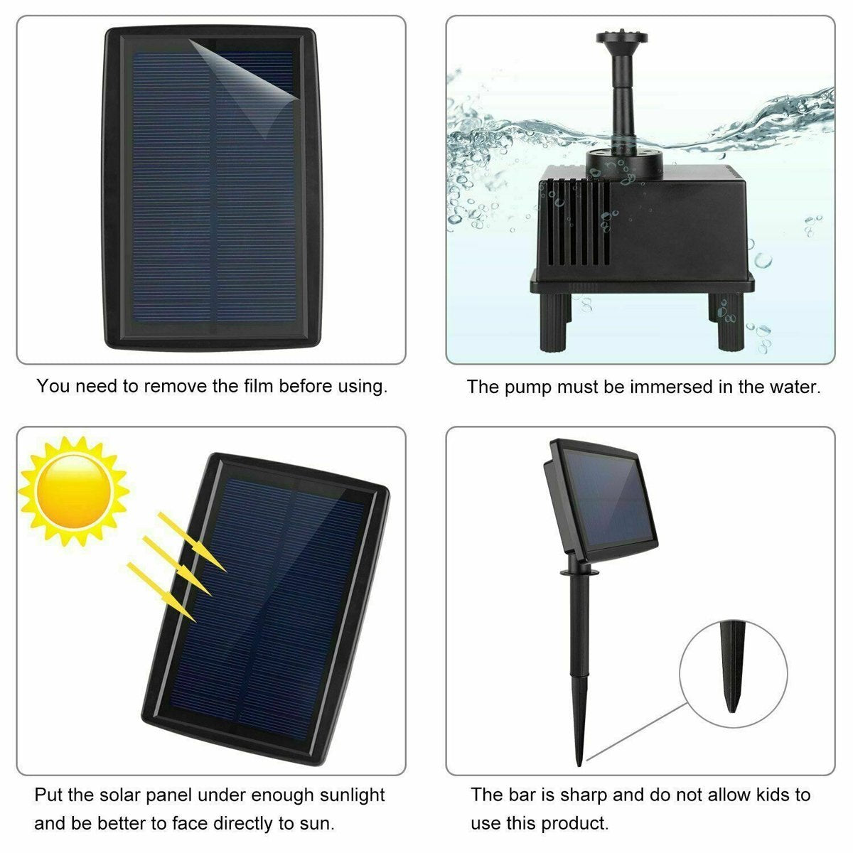 Solar Fountain for Garden and Pond with Filter Pump