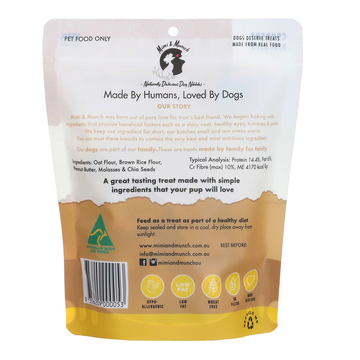 Mimi & Munch Peanut Butter Dog Biscuits 180g